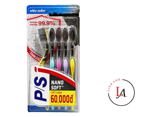Bàn chải P/S Nano Soft vỉ 5 than bạc